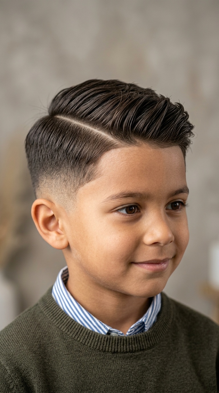Low Fade Side Part for Thick Hair