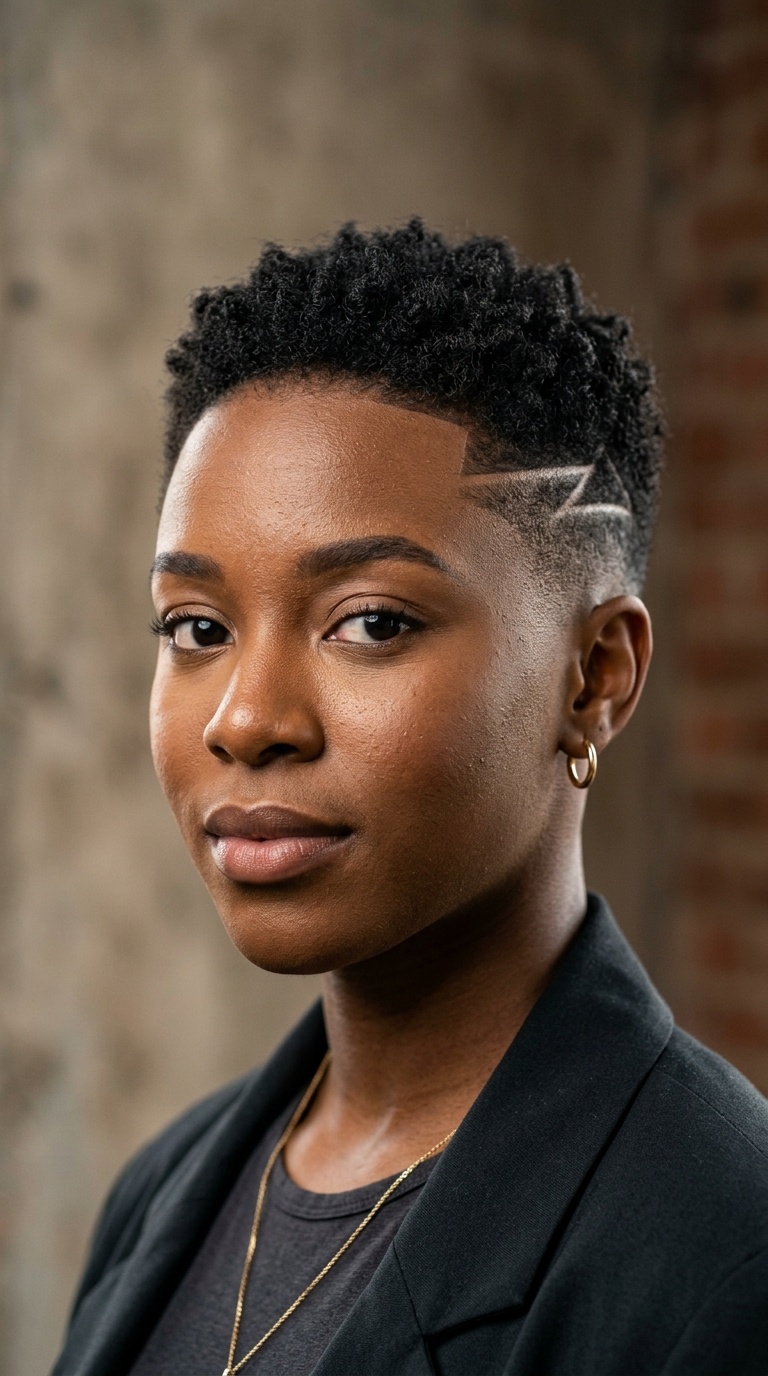 Low Fade with Geometric Surgical Line
