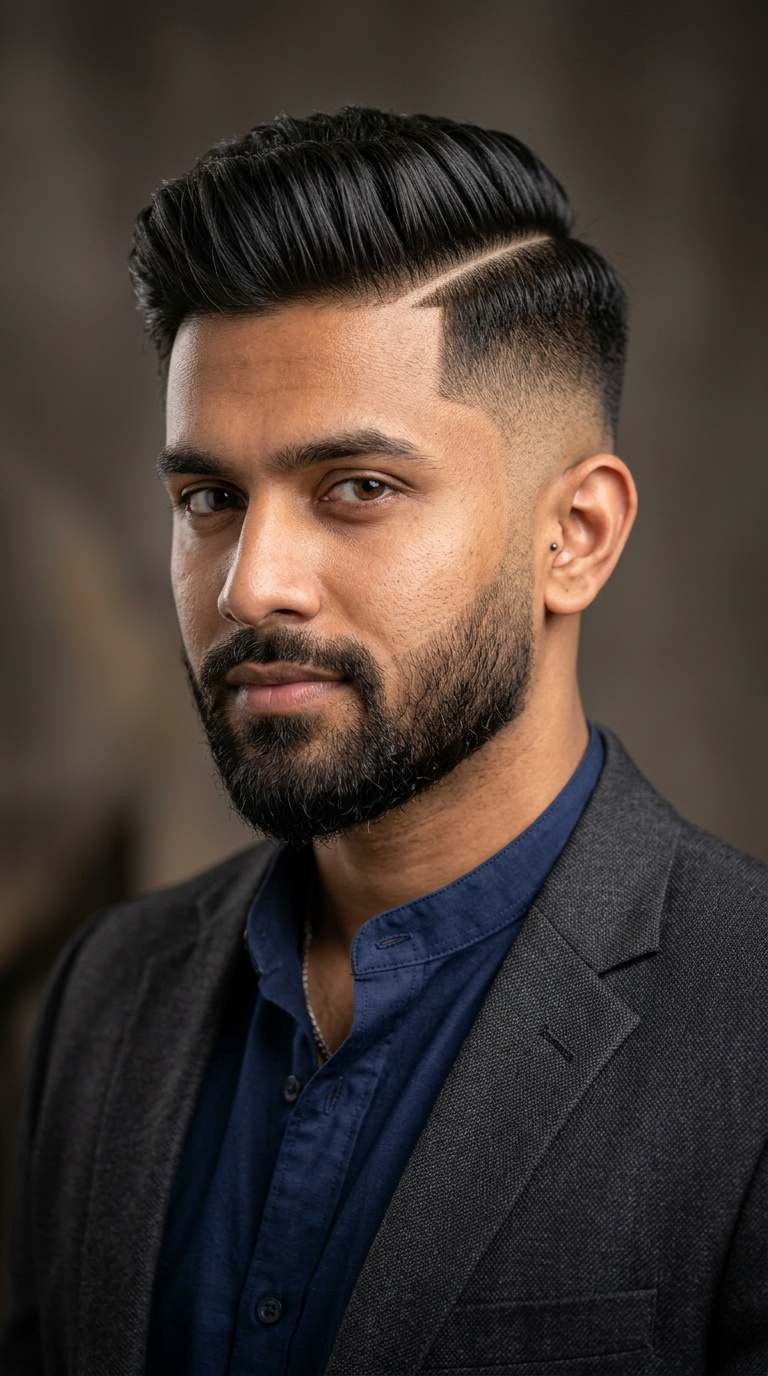 Low Fade with Hard Part