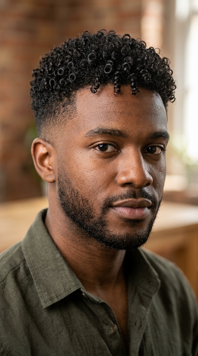Low Fade with Tight Curls