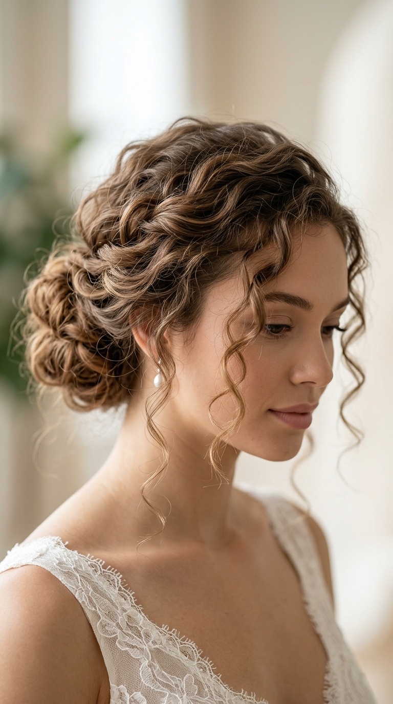 Low Loose Bun with Tendrils