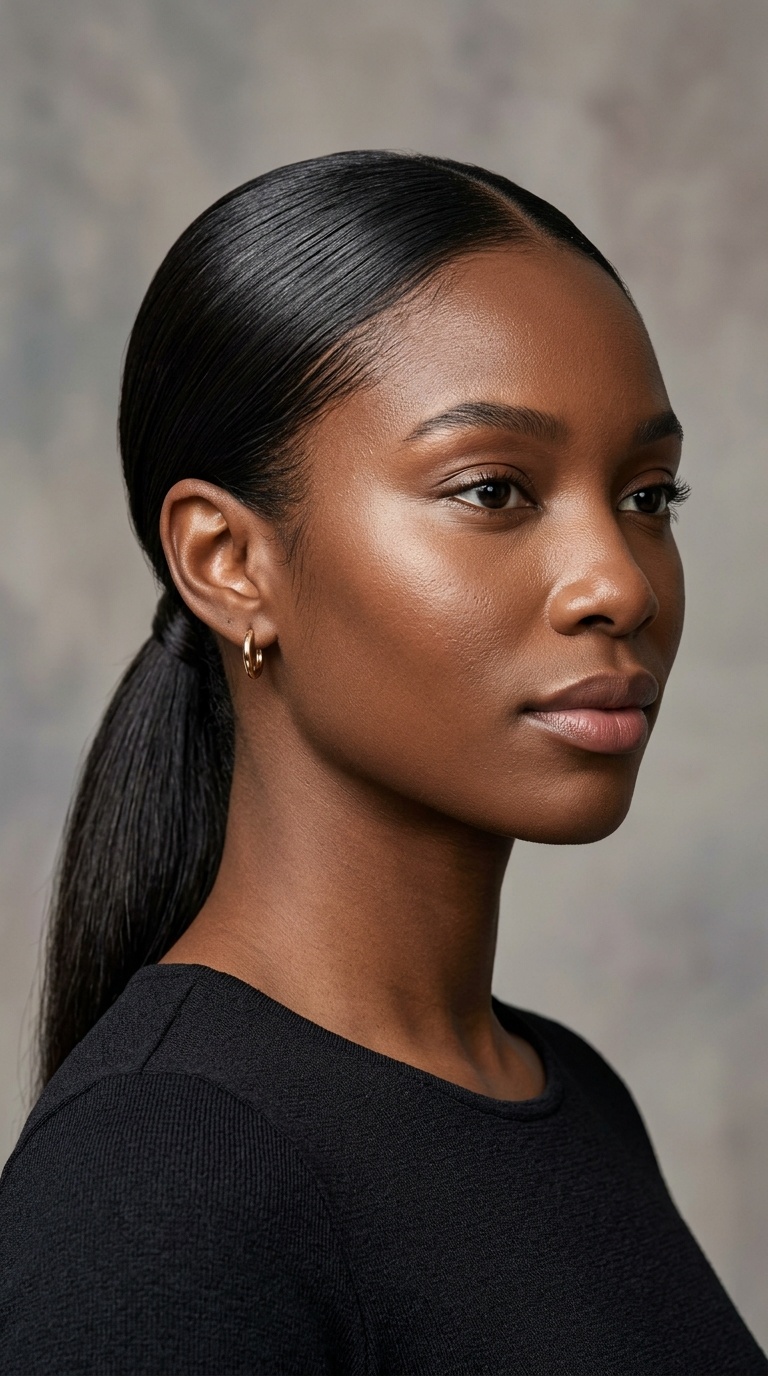 Low Minimalist Slicked Ponytail