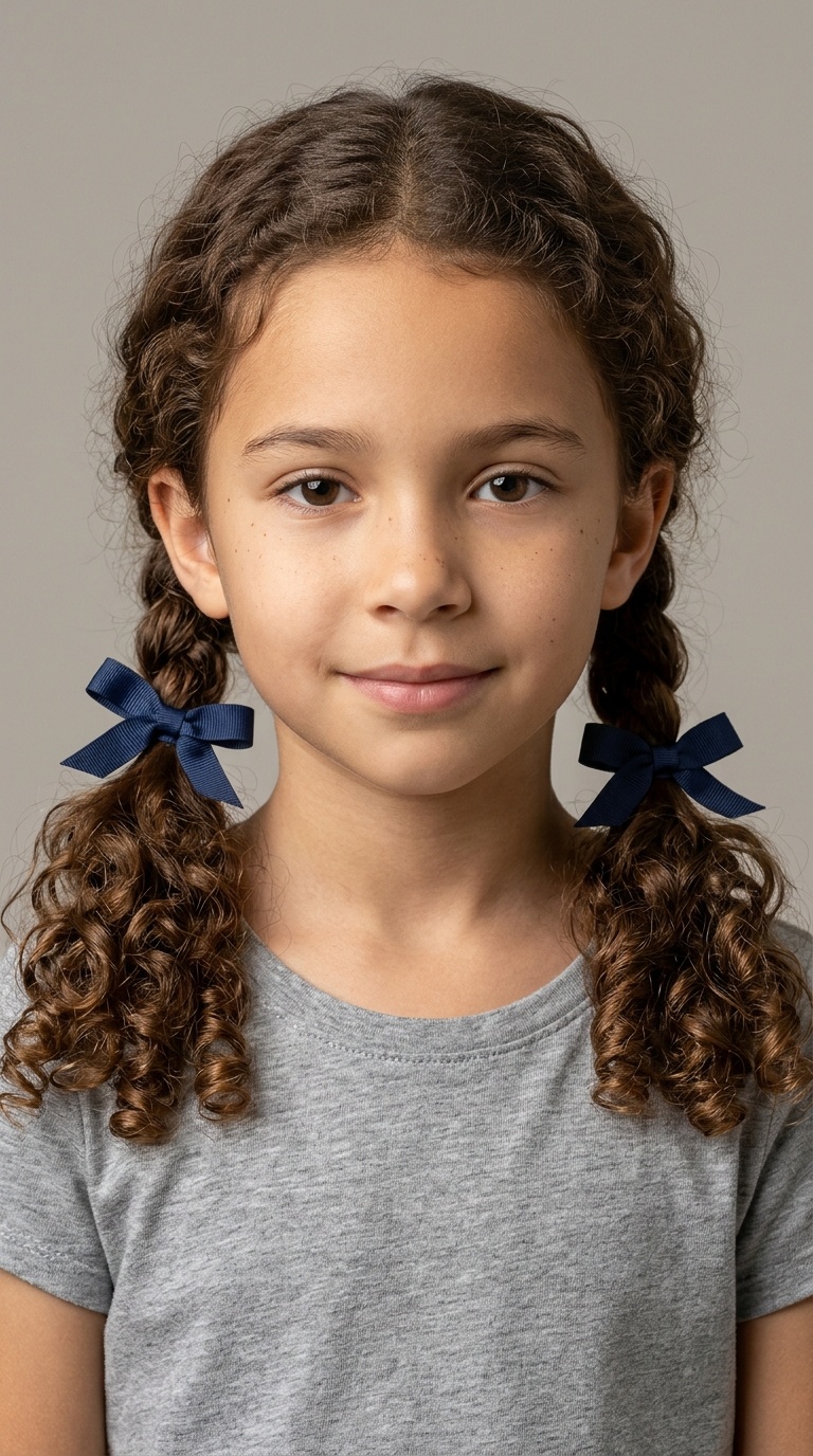Low Pigtails with Ribbons