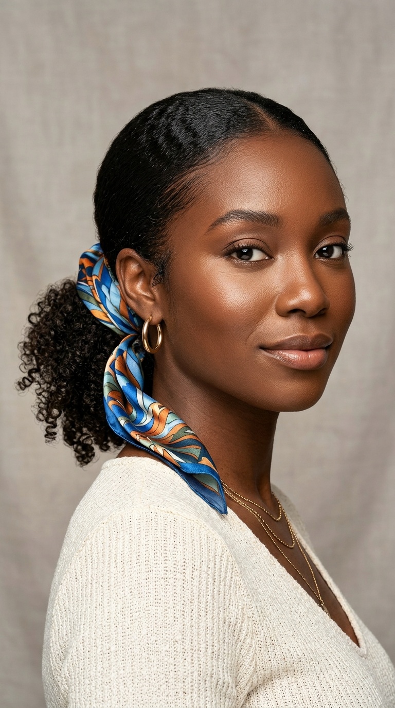 Low Pony with Scarf Accent