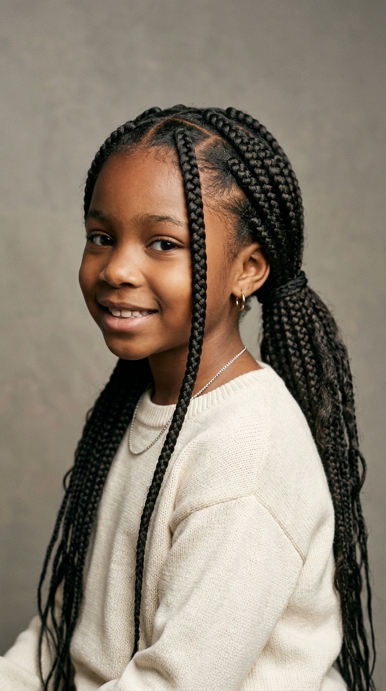 Low Ponytail Big Box Braids