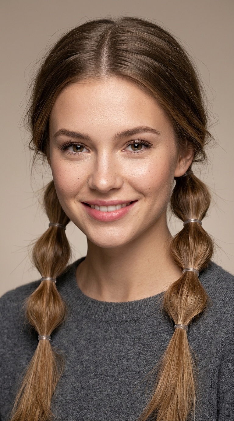 Low Relaxed Bubble Pigtails