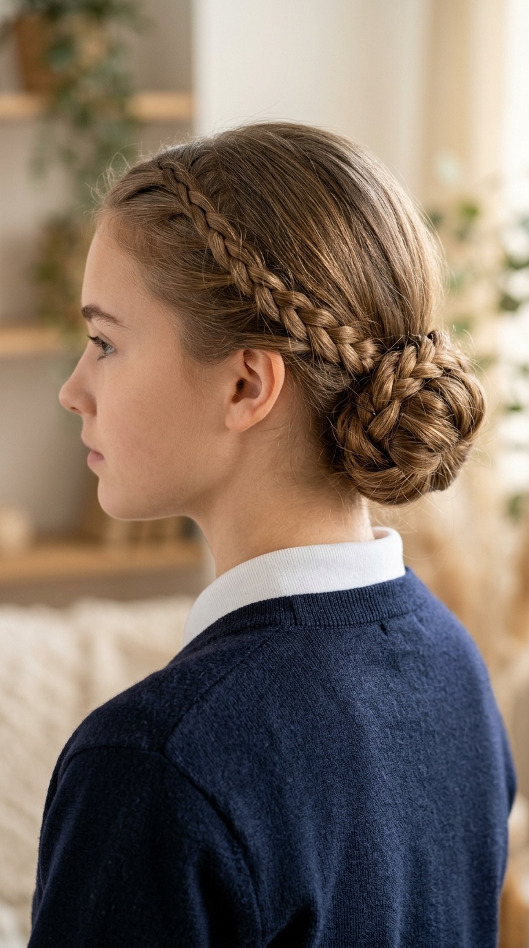 Low Rolled Chignon with Accent Braid