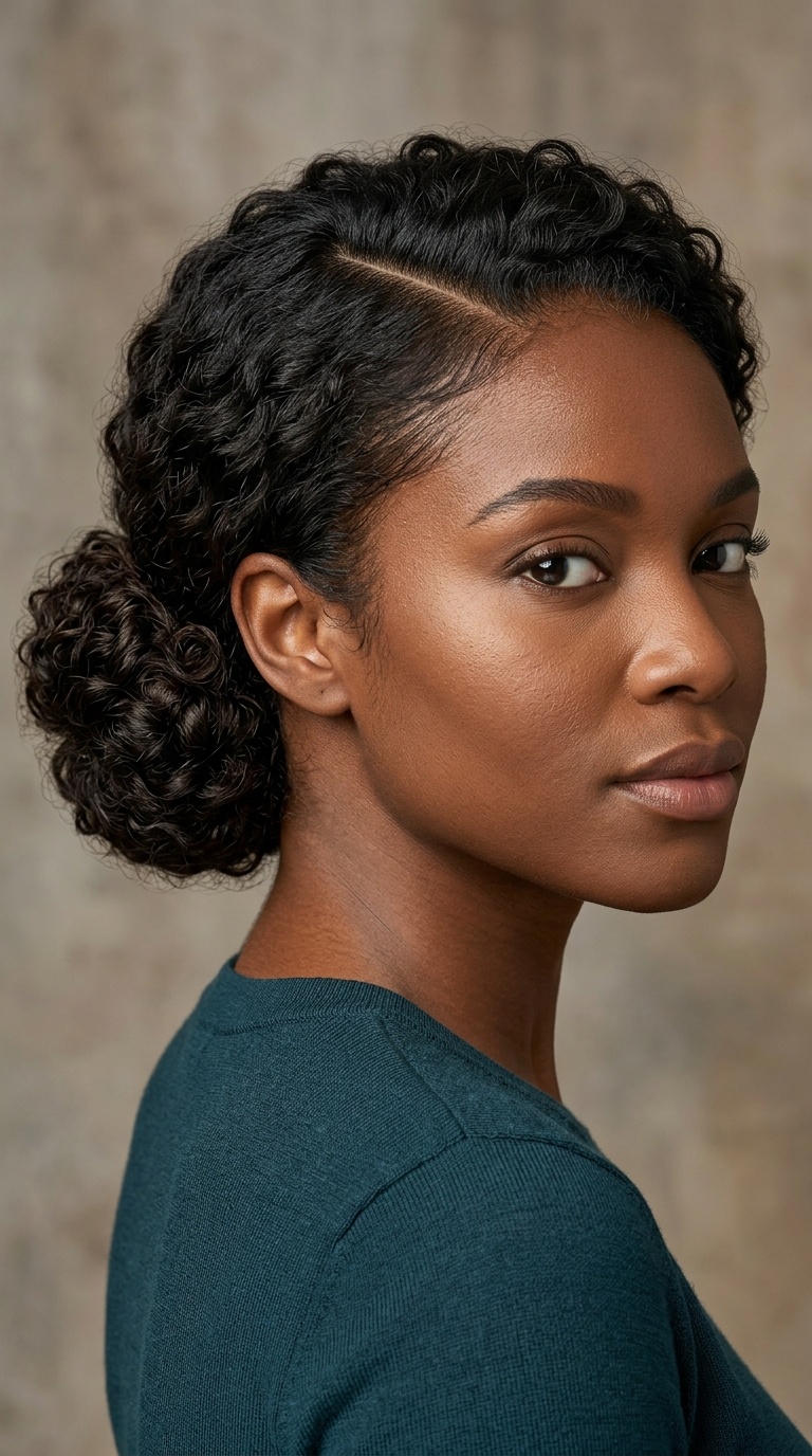 Low Side Bun with Deep Side Part