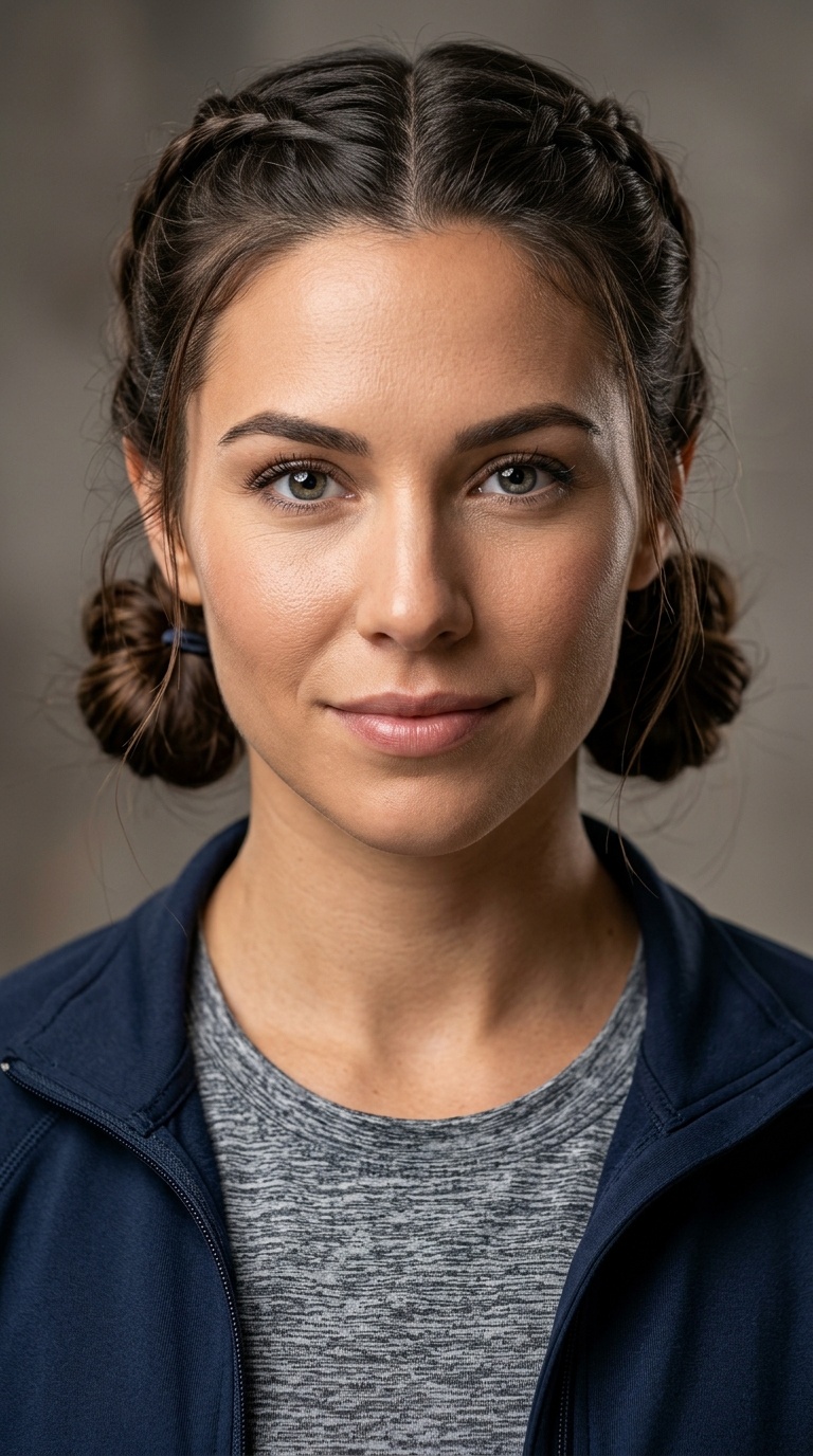 Low Space Bun Pigtails