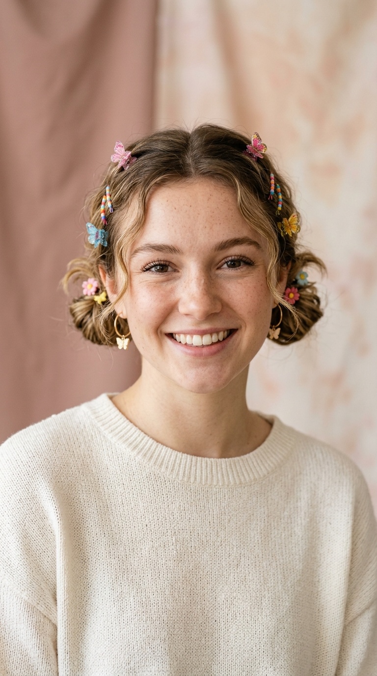 Low Space Buns with Butterfly Clips