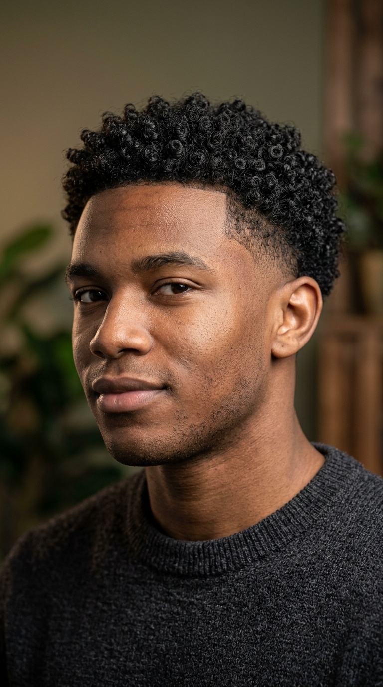 Low Taper with Natural Curls