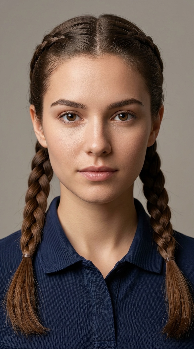 Low Tidy Pigtail Braids