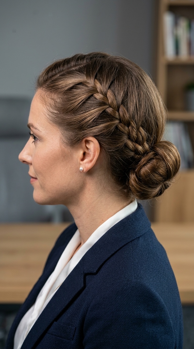 Low Tucked French Braid
