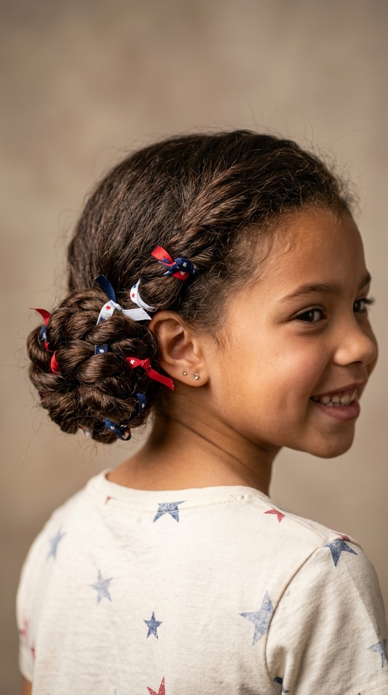 Low Twisted Bun with Accent Ties