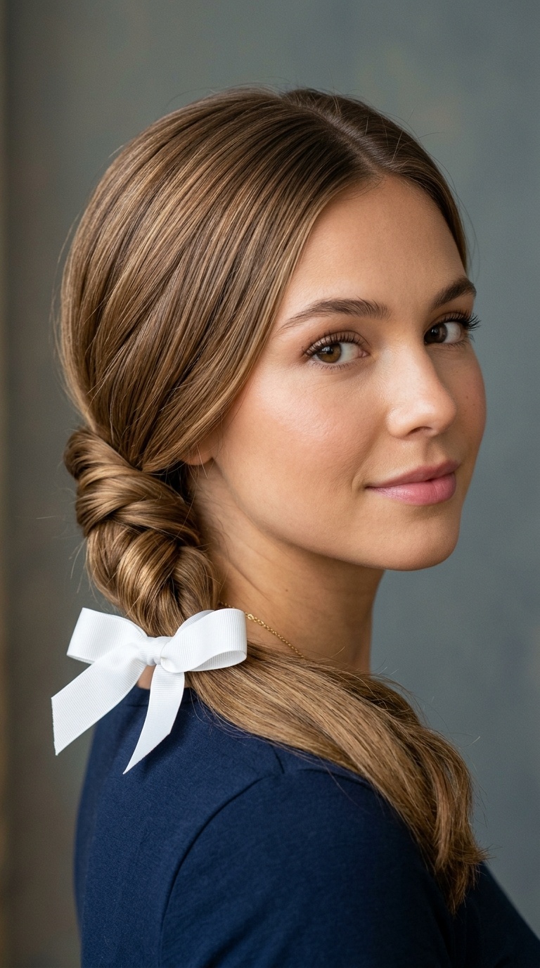 Low Twisted Pony with White Ribbon