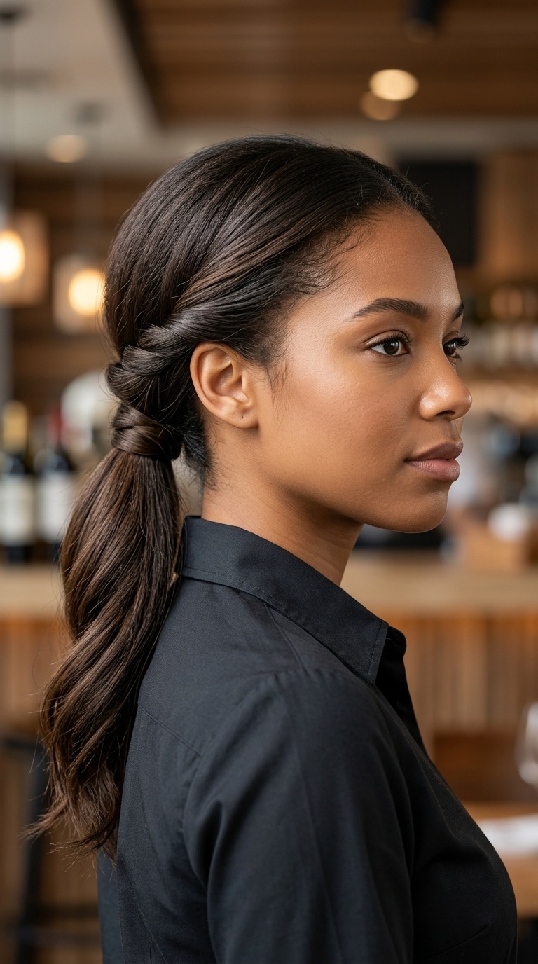 Low Twisted Ponytail