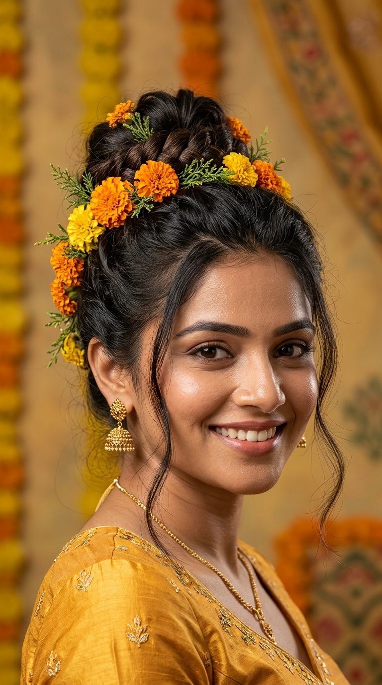 Marigold Top Knot for a Modern Look