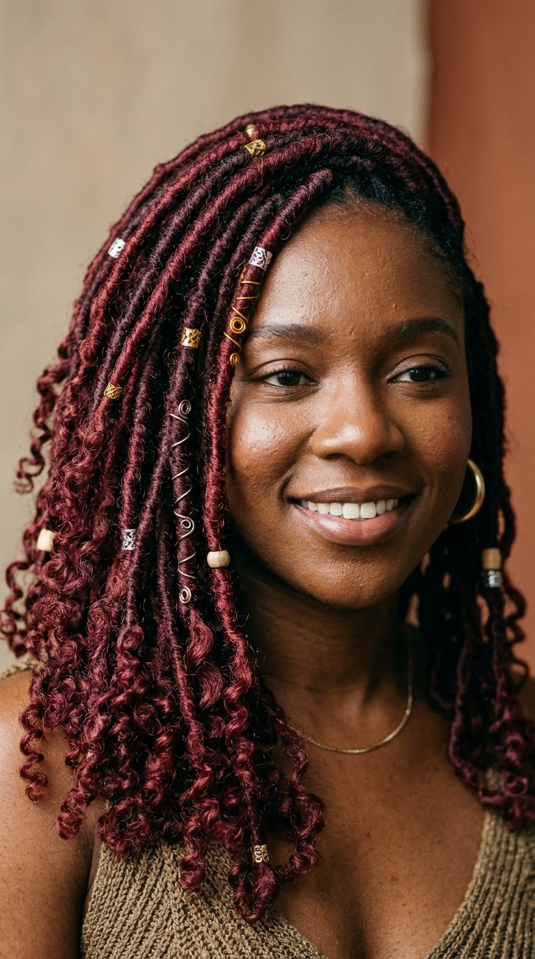 Maroon Goddess Locs