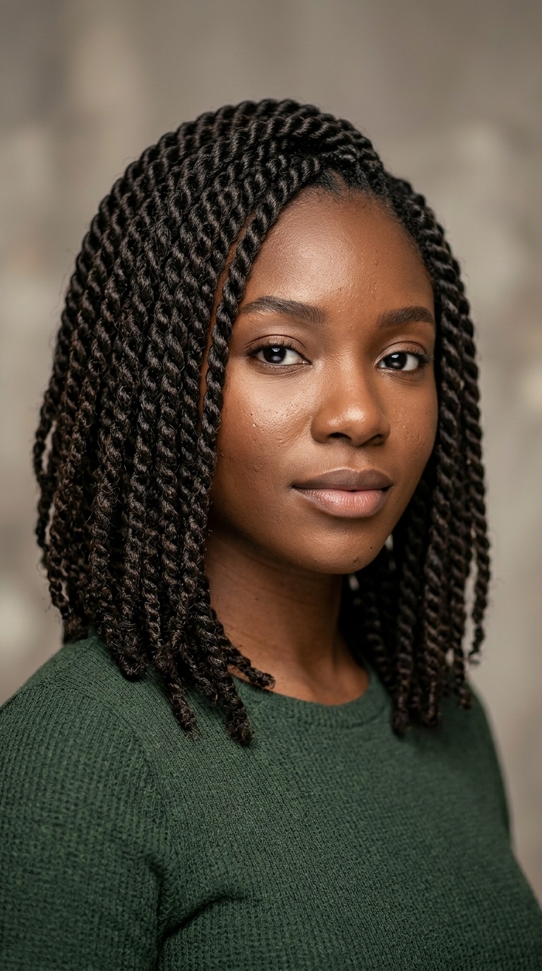 Medium Bob-Length Rope Twists