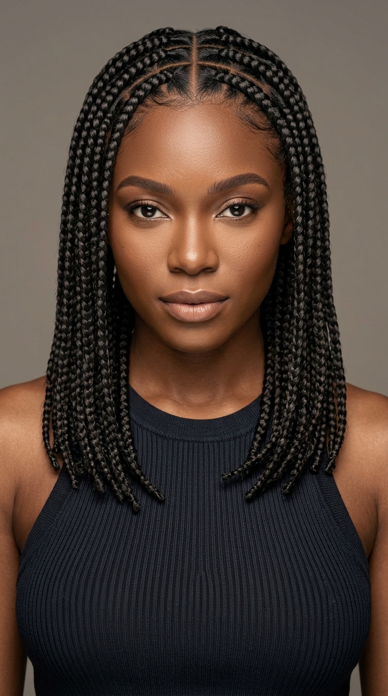 Medium Braids with Feed-in Roots