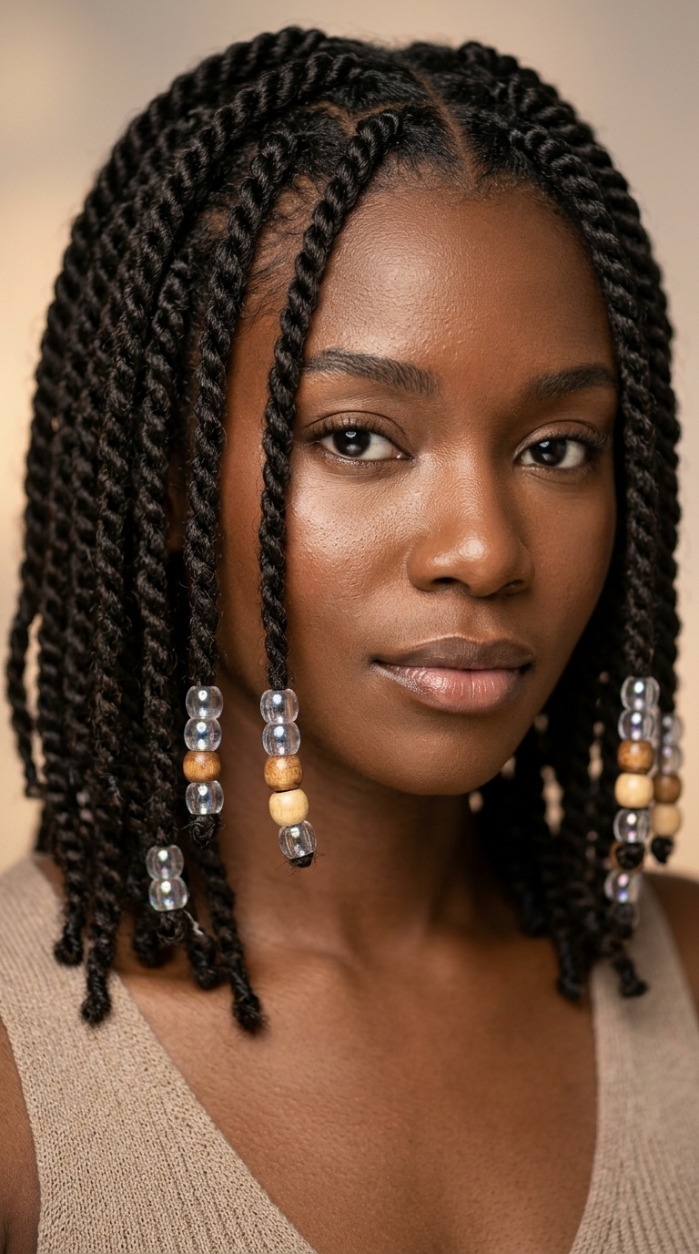 Medium Twists with Face-Framing Beads