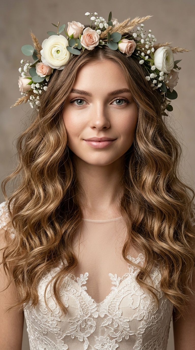Mermaid Waves with Floral Crown