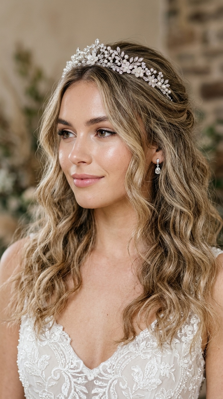Messy Beach Waves with Tiaras
