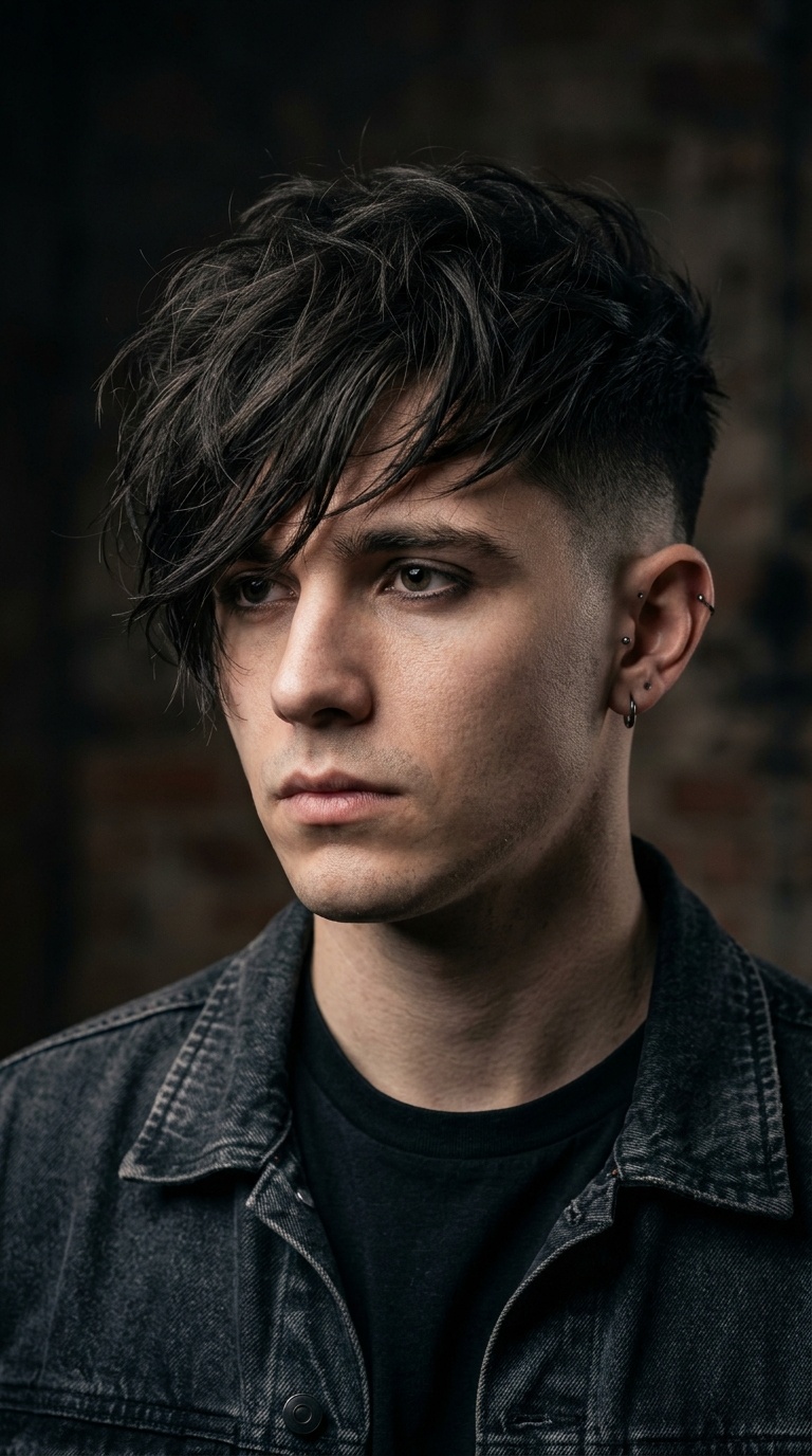Messy Bedhead Fringe with Undercut