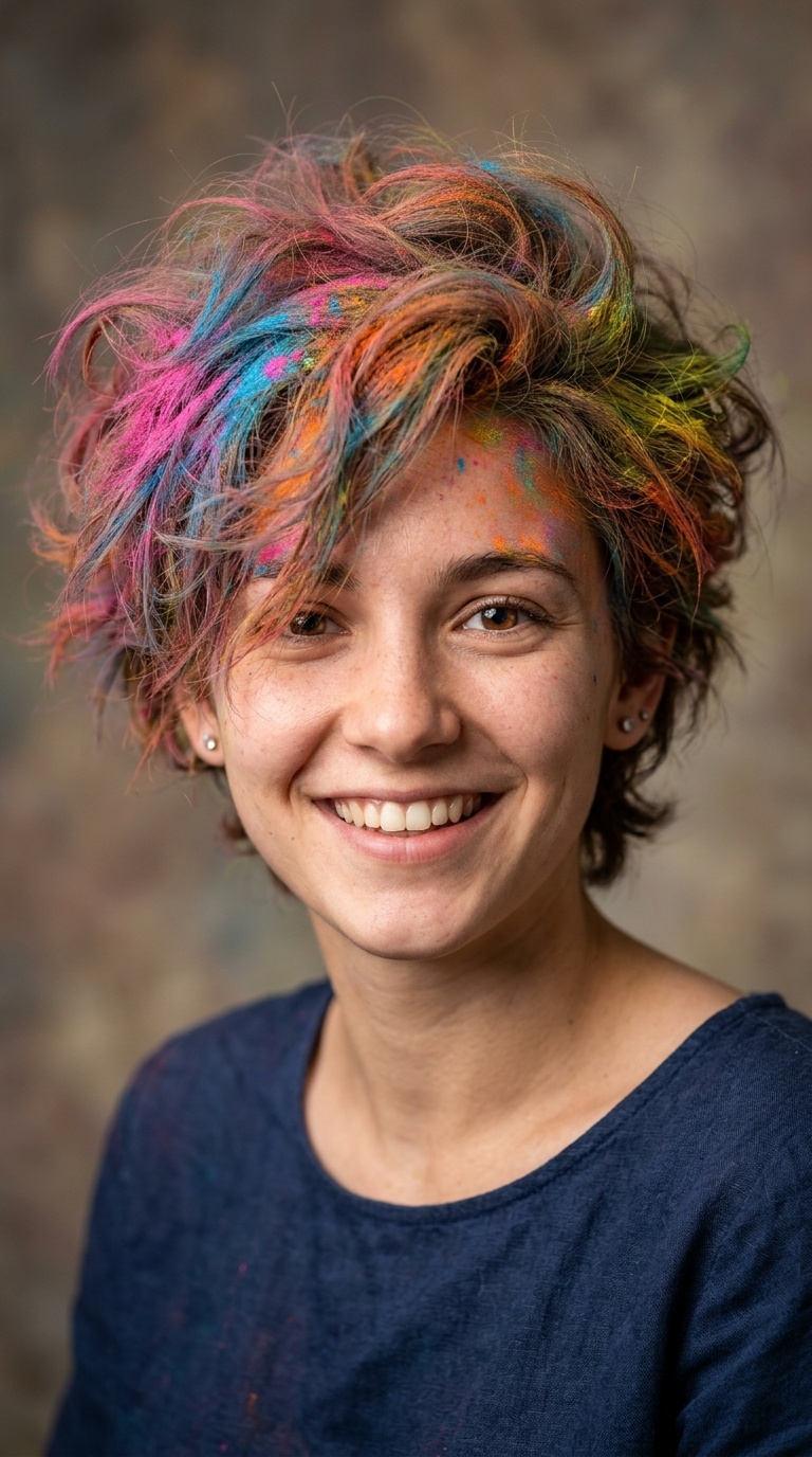 Messy Bedhead with Color Sprays