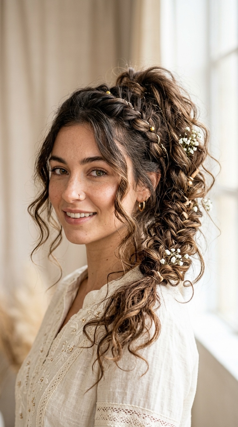 Messy Boho Braided Ponytail