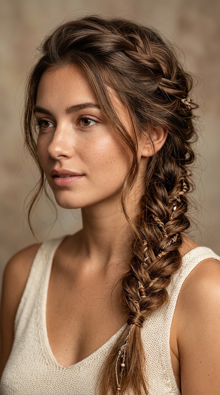 Messy Boho Side Braid