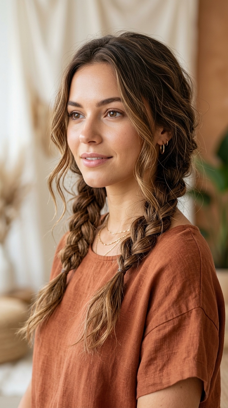 Messy Boho Side Braids