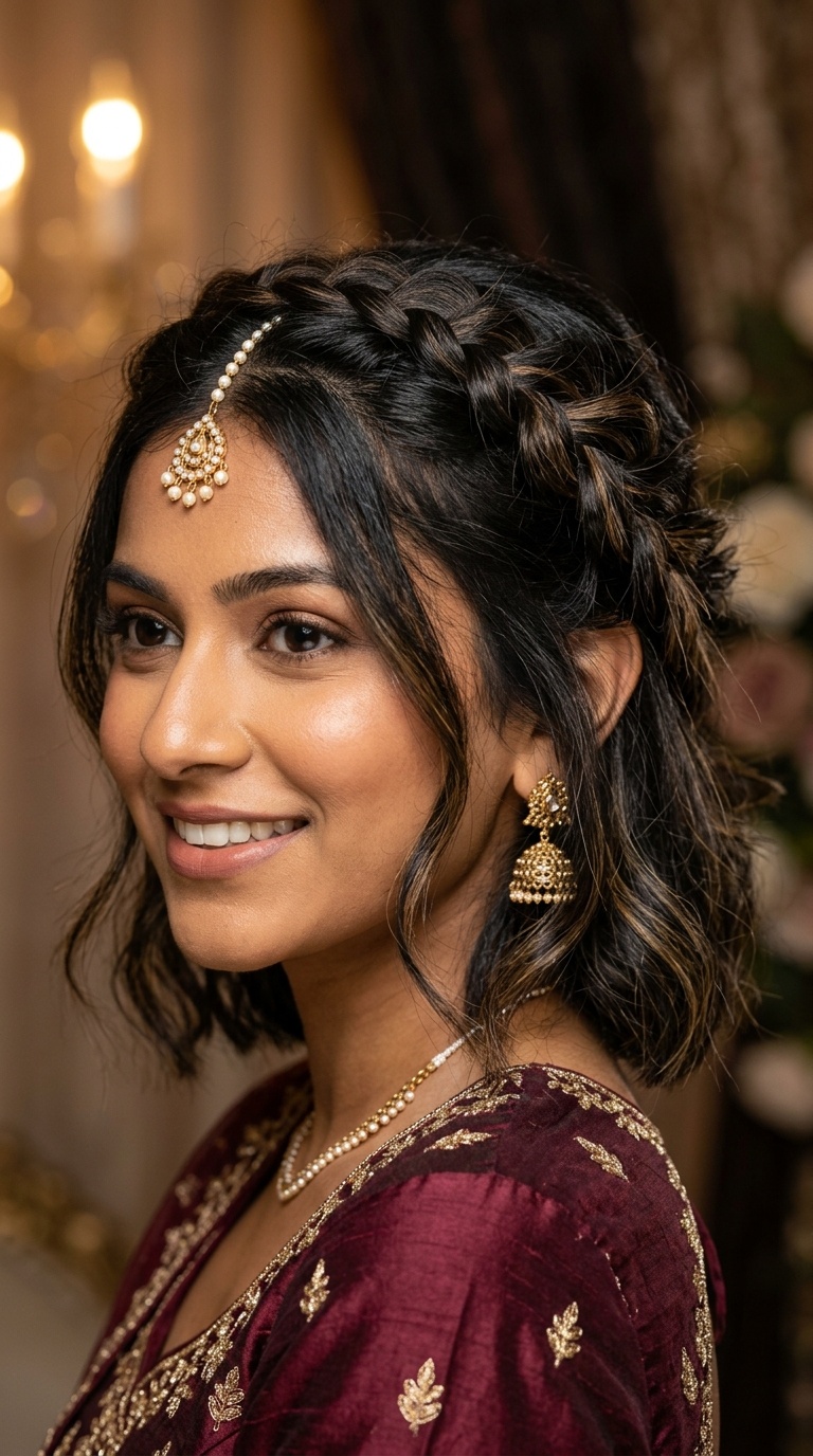 Messy Braided Crown for Short Lobs