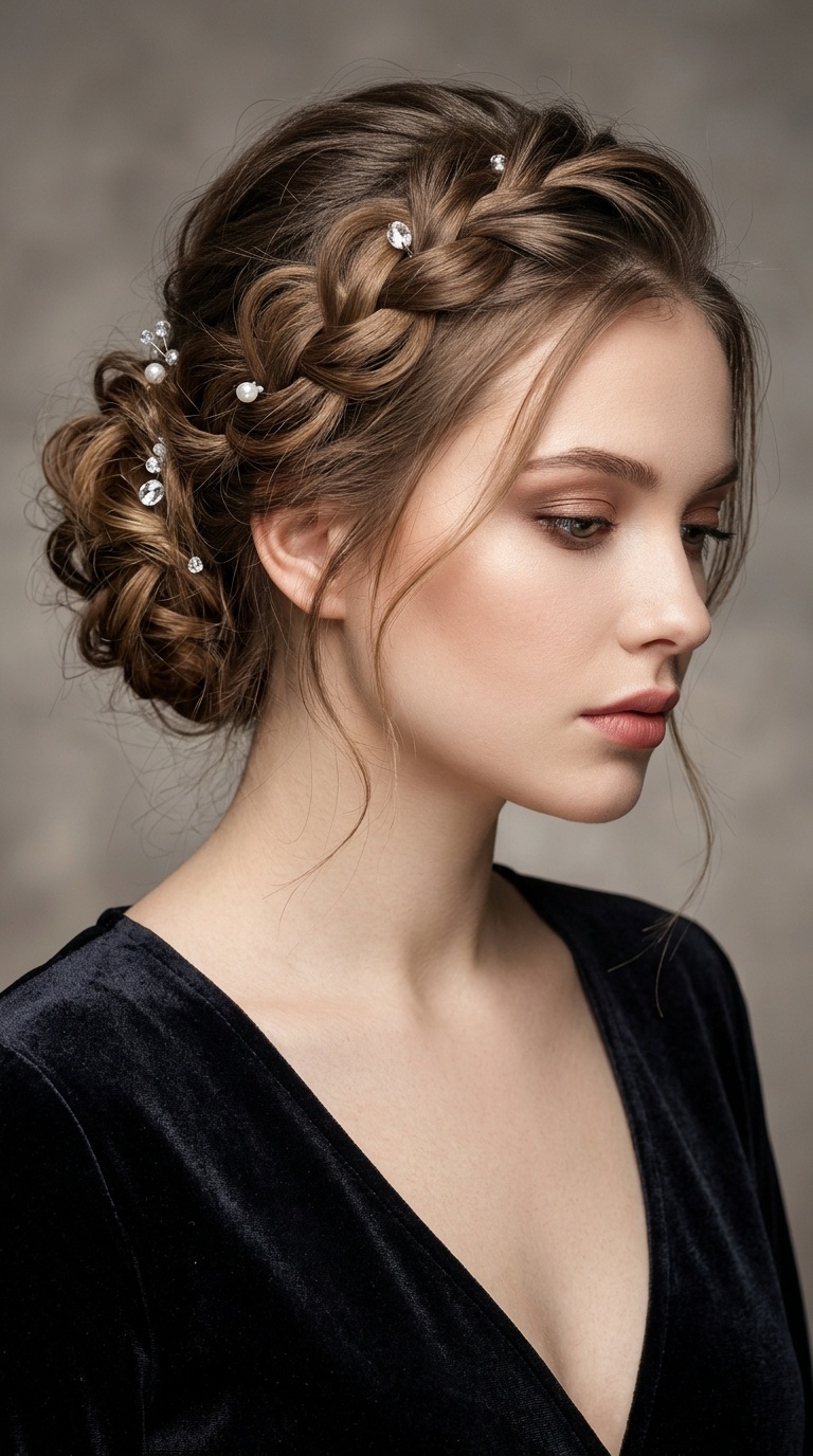 Messy Braided Low Bun