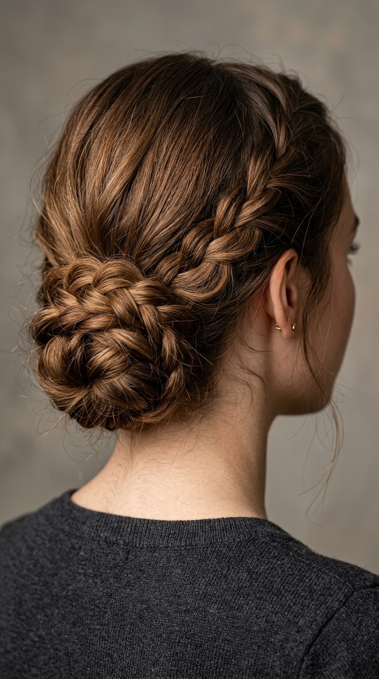 Messy Braided Low Bun