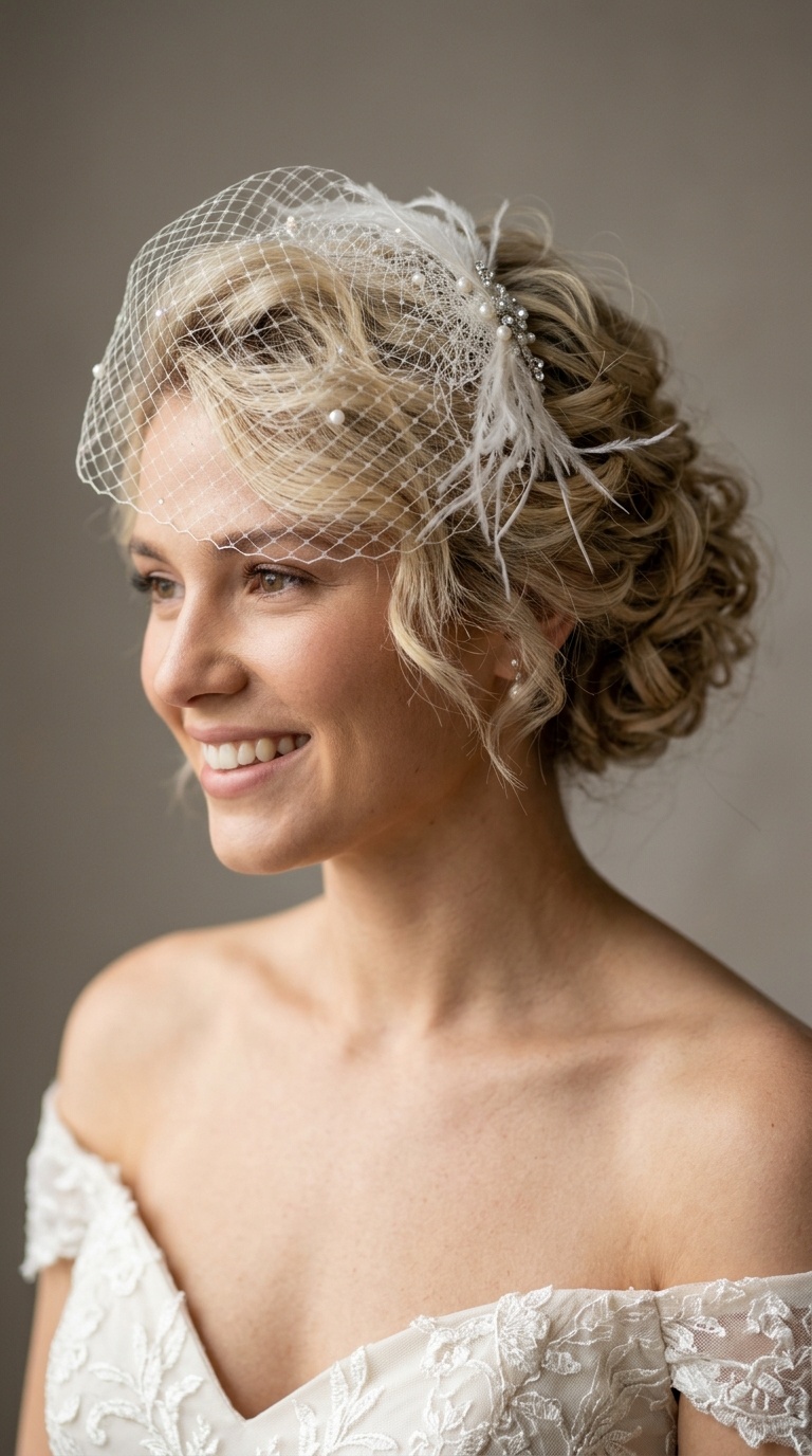 Messy Bun Illusion with Feathered Birdcage