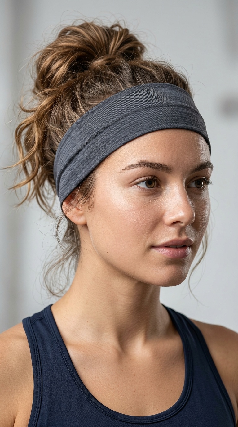 Messy Bun with a Wide Headband