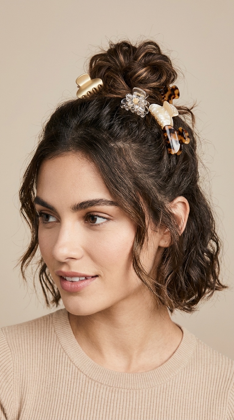 Messy Bun with Decorative Claws