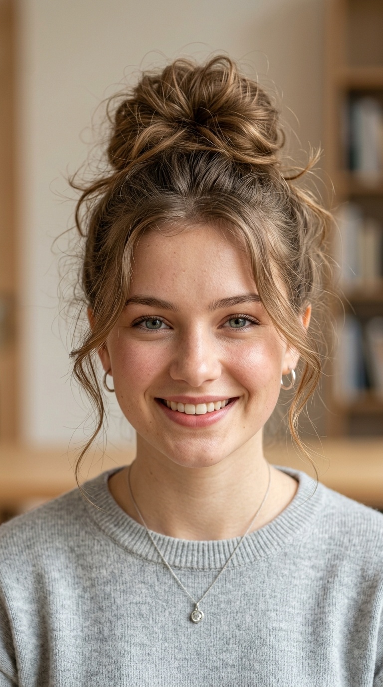 Messy Bun with Face-Framing Pieces