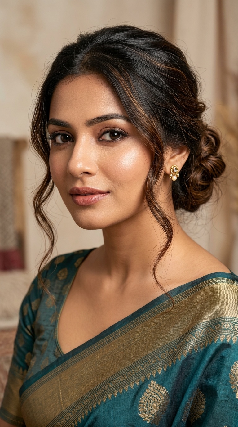 Messy Bun with Loose Tendrils