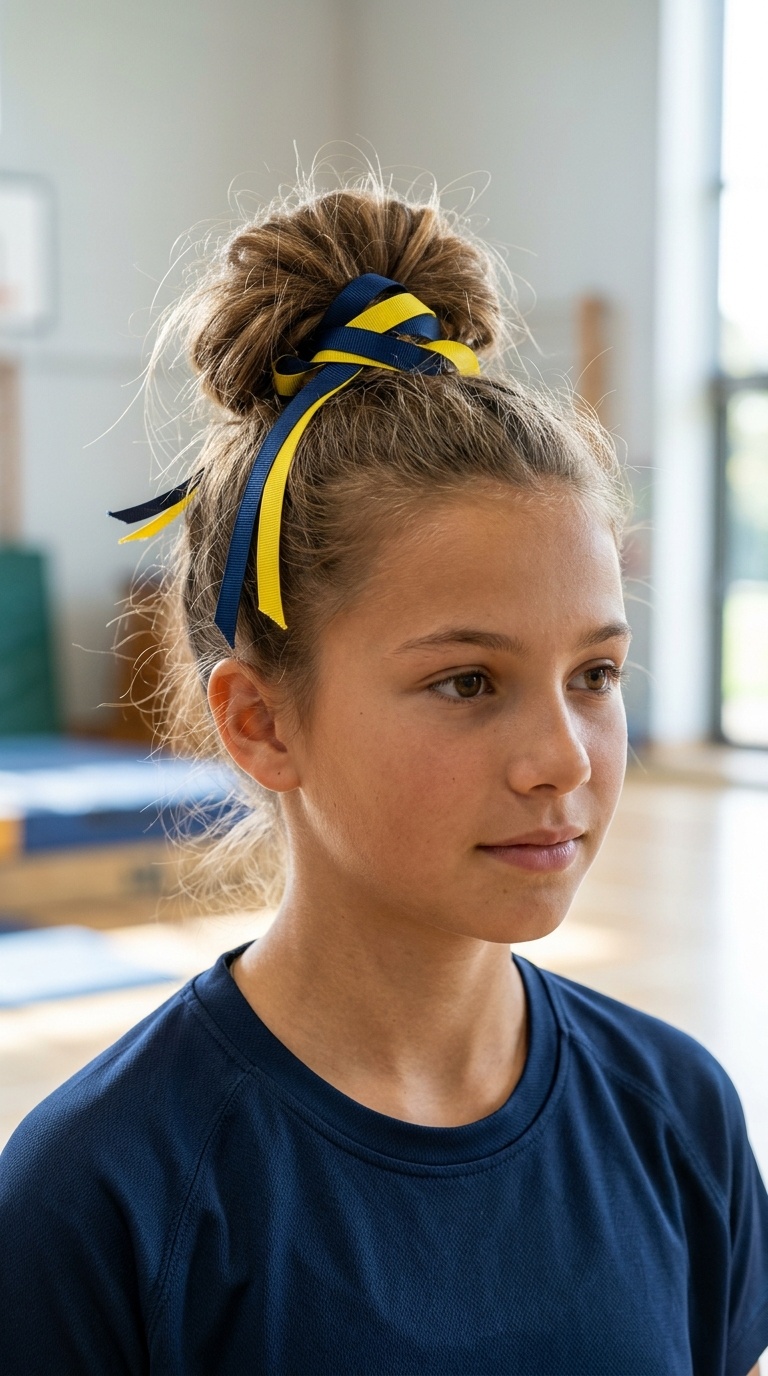 Messy Bun with Ribbon Wrap