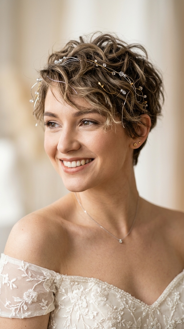 Messy-Chic Pixie with Metallic Accents