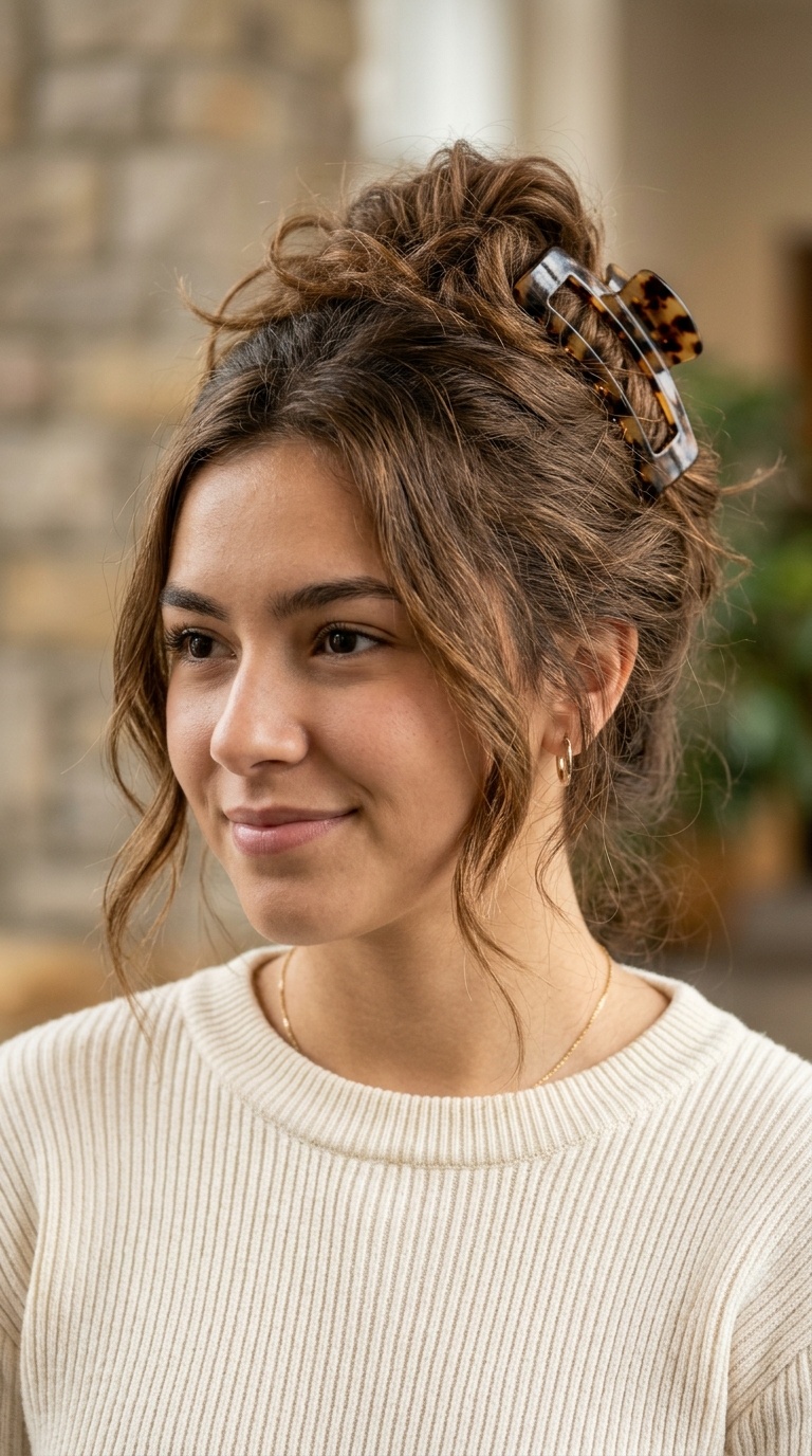 Messy Claw Clip Updo