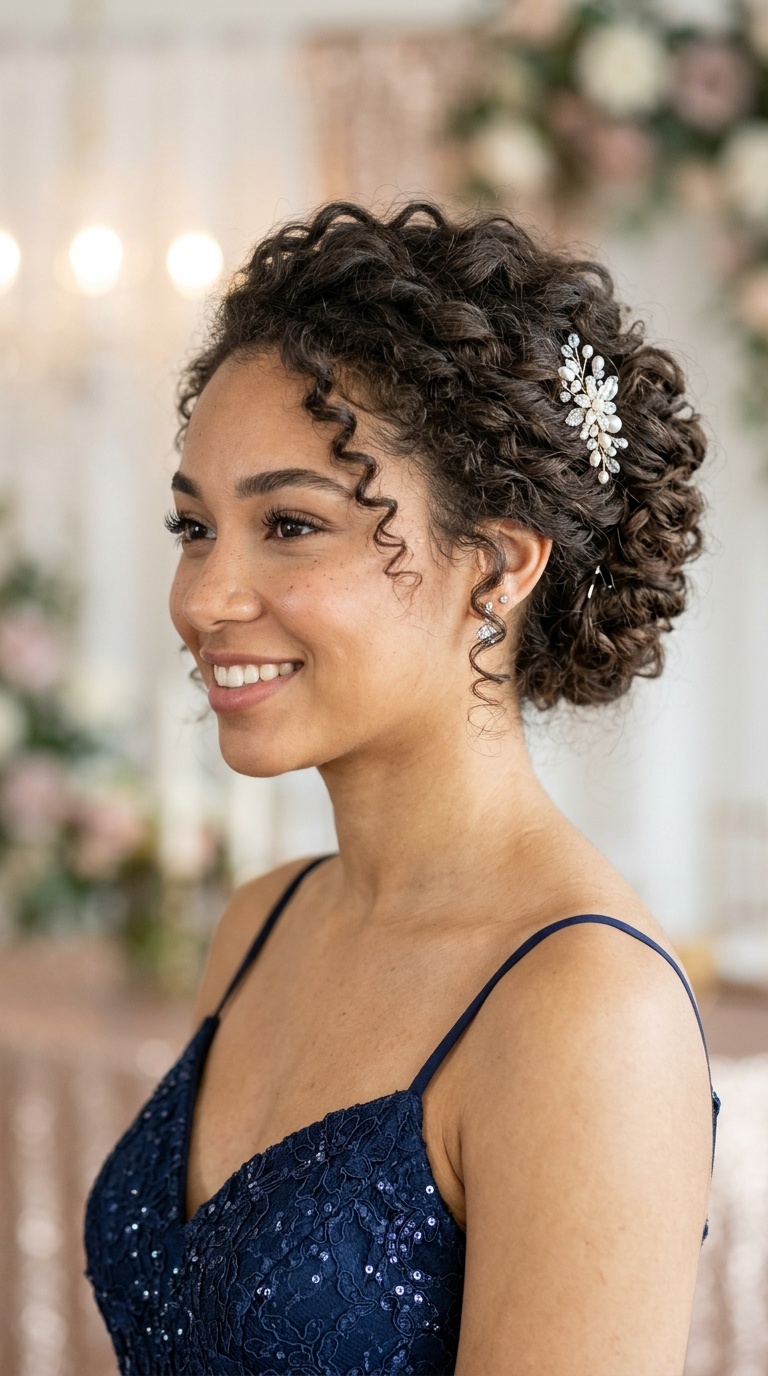 Messy Curly French Twist