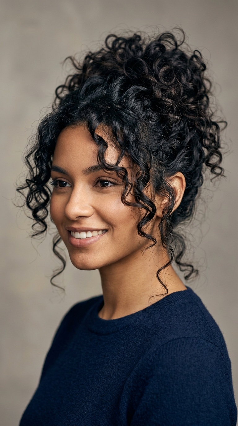Messy Curly Updo