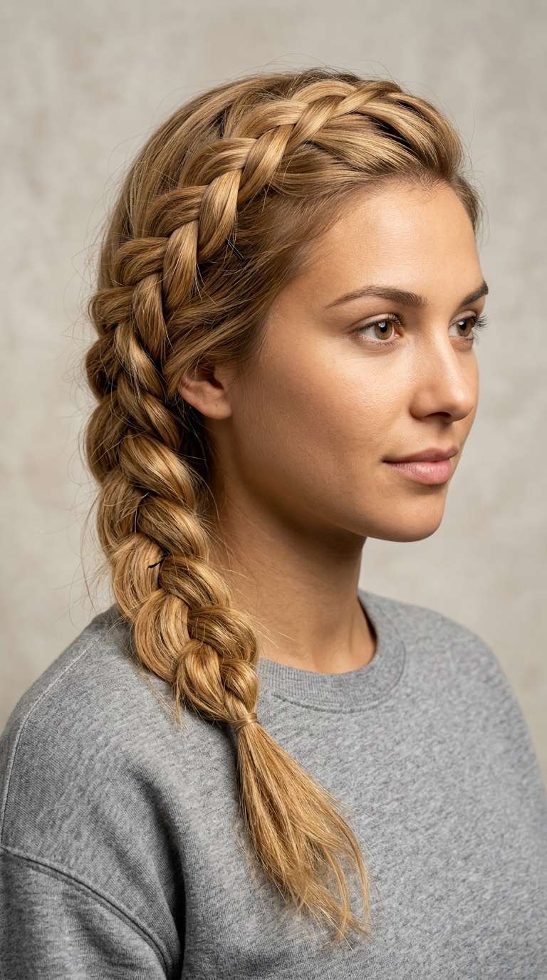 Messy Dutch Side Braid