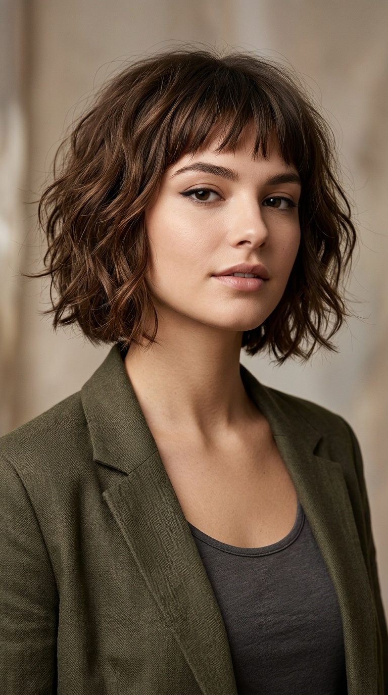 Messy French Bob with Micro-Bangs