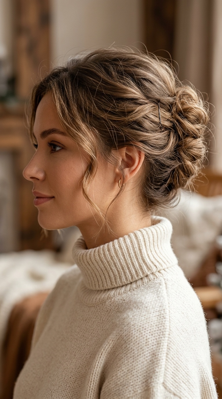 Messy French Twist for Short Hair