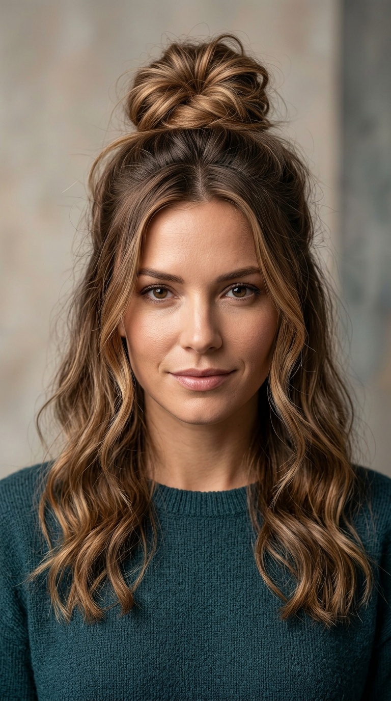 Messy Half-Up Bun (The Hun)