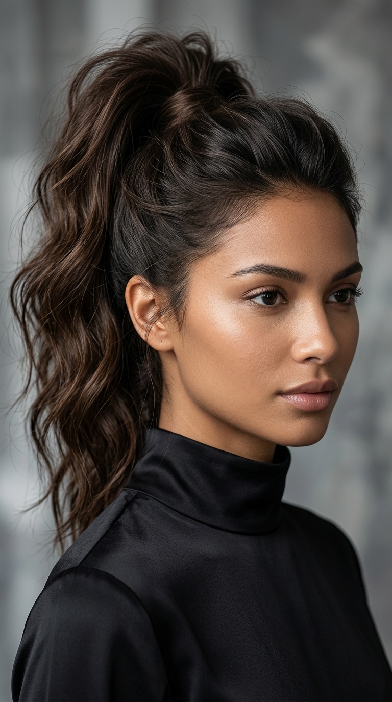 Messy High Pony with Lift